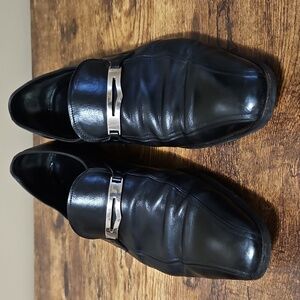 Prada Black Leather Slip-On Mens Loafers Size 9.5 (Fit Like Size 11)